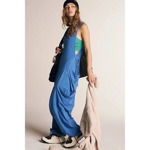 NEW Free People FP Movement Infinity Onesie Blue Relaxed Size Large - Picture 1 of 7